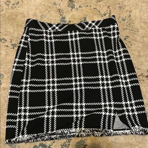 Cato Black and White Plaid Pencil Skirt
